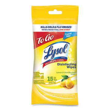 LYSOL® Brand Disinfecting Wipes Flatpacks, 6.29 X 7.87, Lemon And Lime Blossom, 15 Wipes-flat Pack, 48 Flat Packs-carton freeshipping - TVN Wholesale